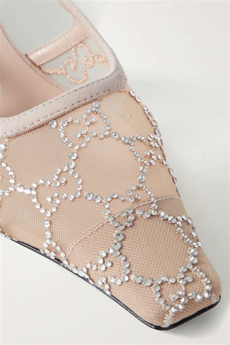 gucci embellished leather pumps|gucci slingback pumps.